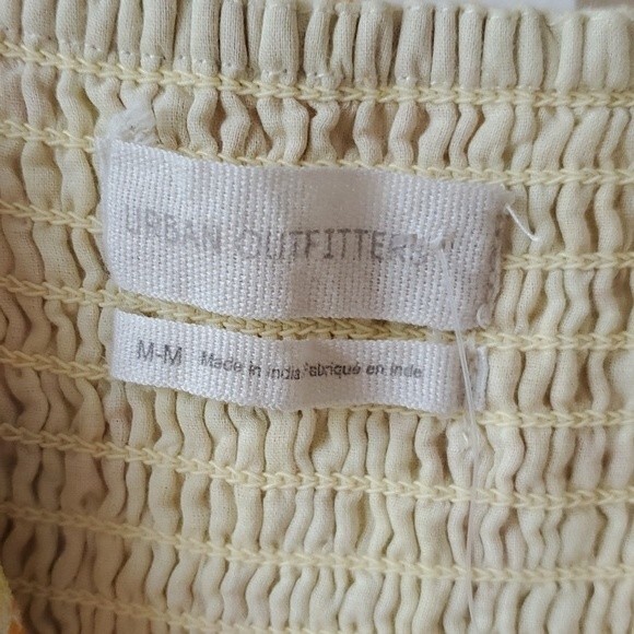 NWOT URBAN OUTFITTERS FLORAL PUFF SLEEVE BUSTIER DRESS YELLOW GOLD DEMURE - Picture 5 of 13